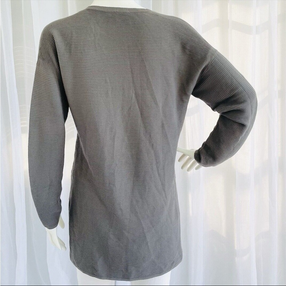 Lafayette 148 NY Gray Ribbed Knit Long Sleeve Tunic | Size Small - Picture 5 of 5